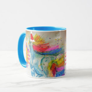 Santa Unicorn Weihnachts-Tasse Blue Tasse