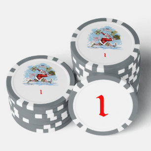Santa Unvorbereitet, grau 1 gestreifter Poker-Chip Pokerchips