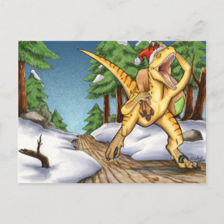 Santa Velociraptor Feiertagspostkarte