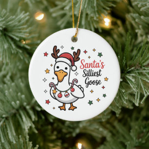 Santa Verrückte Gans Weihnachten Ente Lustig Niedl Keramik Ornament