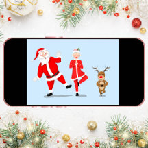 Santa versucht, Yoga mit Frau Claus & Rentier zu m