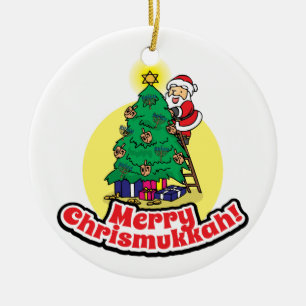 Santa-Verzierung für Chrismukka Keramik Ornament