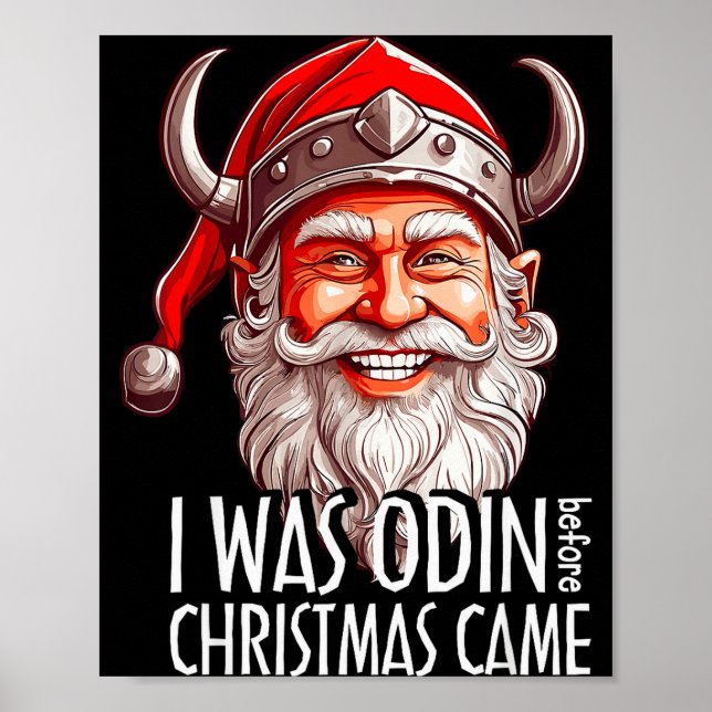 Santa Viking Christmas Men I Was Odin Before Chris Poster (Vorne)