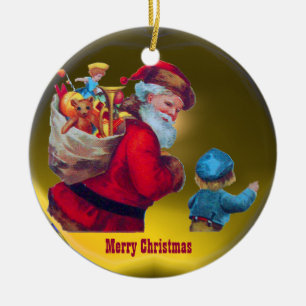 SANTA VINTAG 2 KERAMIKORNAMENT