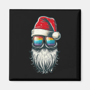 Santa Vintag Glasses Rainbow Weihnachts-Weihnachts Magnet