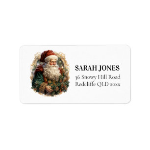 Santa Vintage Niedliche Weihnachtswünsche Adressaufkleber