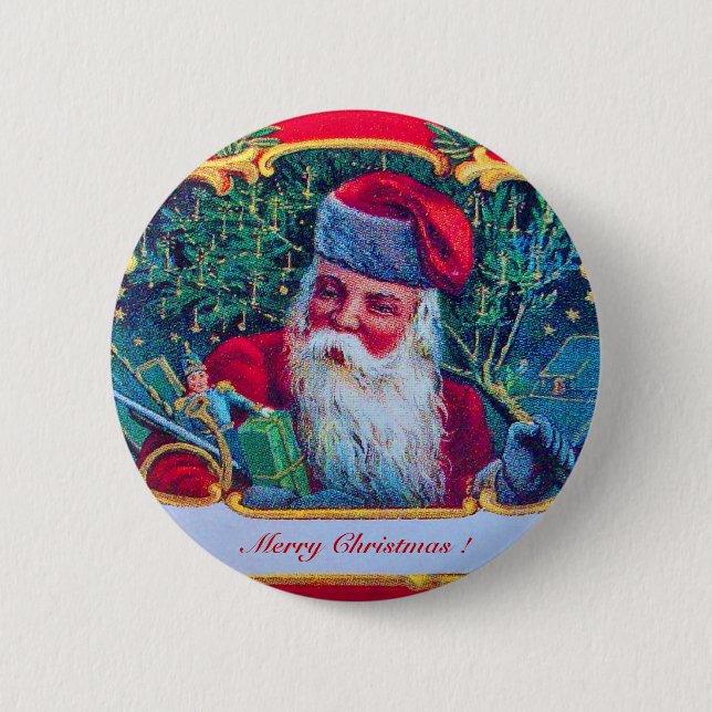 SANTA VINTAGE Weihnachten Button (Vorderseite)