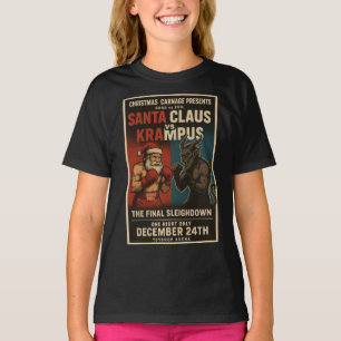 Santa vs Krampus Kampf Nacht Weihnachts-Shirt – Da T-Shirt