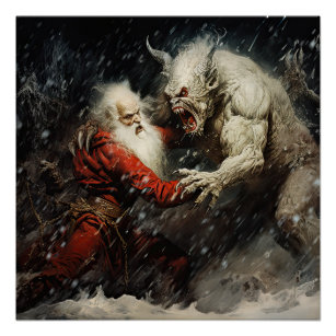 Santa VS Krampus Poster