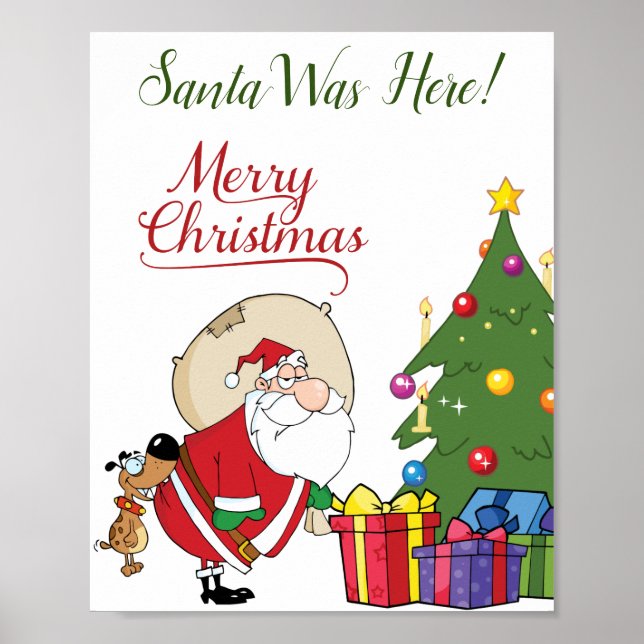 Santa war hier fröhliches Weihnachtsgebäck Poster (Vorne)