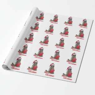 Santa Waschbären-Bandit - Frohe Weihnachten Geschenkpapier