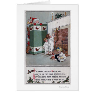 Santa Watching von hinter dem Bildschirm