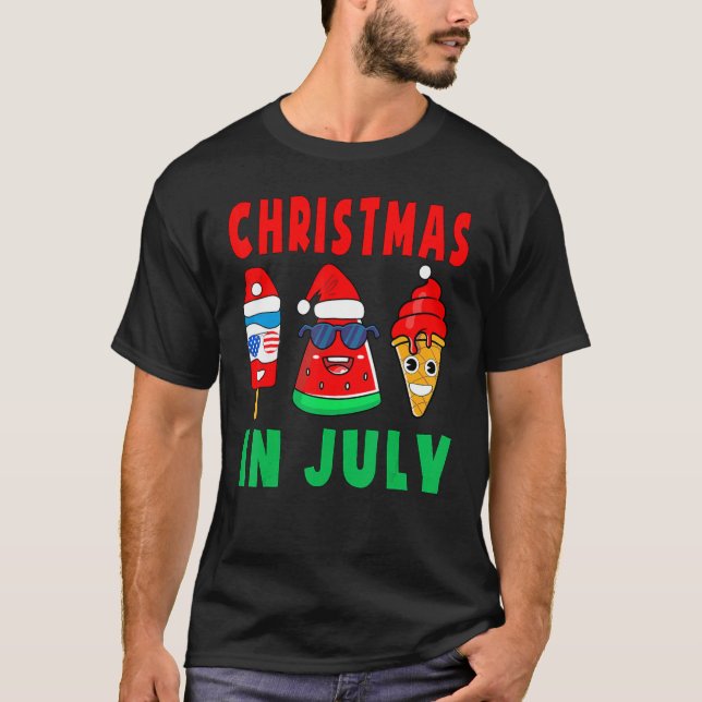 Santa Watermelon Ice Pops Ice T-Shirt (Vorderseite)