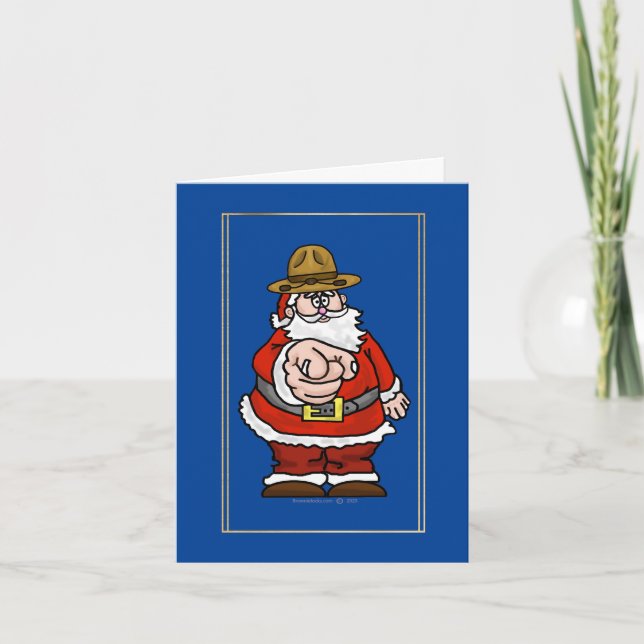 Santa Wear Canadian Mountie Hat Weihnachtskarte Karte