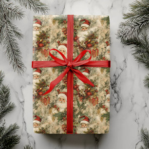 Santa Weihnachten Decoupage Vintage Viktorianisch Geschenkpapier