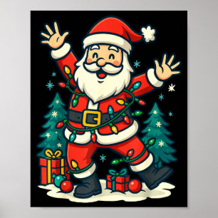 Santa Weihnachten Festlich Fröhlich Tanz Schnee Li Poster