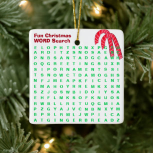Santa Weihnachten Mini 15 Wort Puzzle Zuckerstange Keramikornament
