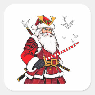 Santa Weihnachten Santa Claus japanische Kunst Sam Quadratischer Aufkleber