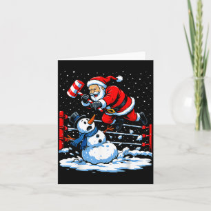 Santa Weihnachten Schnee Lichter Wrestling Lustige Karte