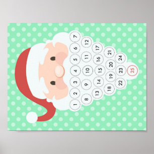 Santa Weihnachts-Countdown-Adventskalender-Bart Poster