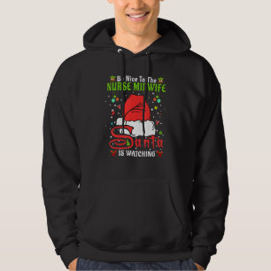 Santa Weihnachts-Pyjama Sei nett zur Krankenschwes Hoodie