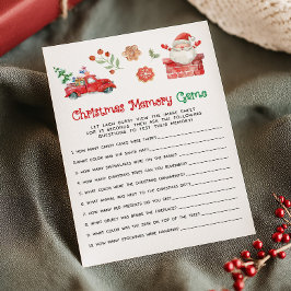 Santa Weihnachts-Spiel zum Merken Feiertagskarte