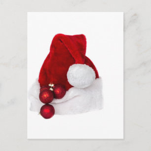 Santa Weihnachts Winter Hut Socke Rot Feiertagspostkarte