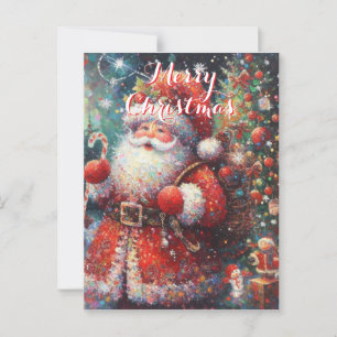 Santa-Weihnachtsbaum Personalisierter Weihnachten Postkarte
