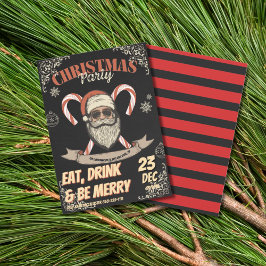 Santa Weihnachtsfeier Vintage Rot Einladung