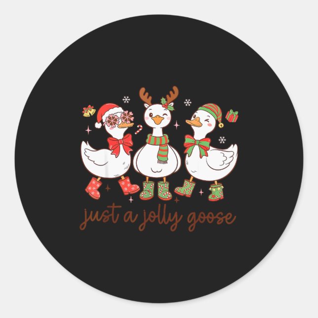 Santa Weihnachtsgans Nur eine fröhliche Gans Kinde Runder Aufkleber (Vorderseite)
