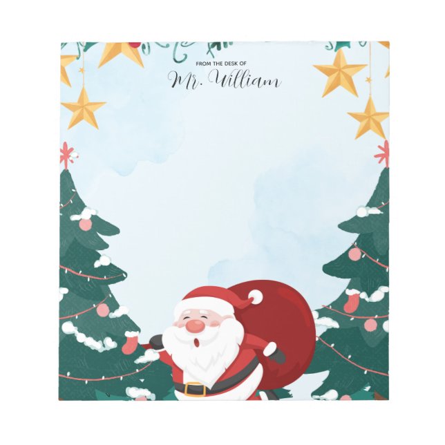 Santa-Weihnachtslehrer-Notizblock Notizblock (Vorderseite)