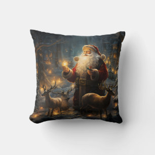 Santa Weihnachtsnacht Schnee Wald Kissen