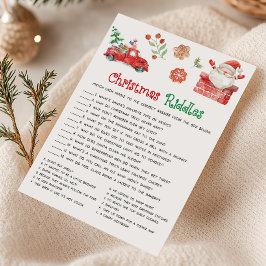 Santa Weihnachtsrätsel-Spiel Feiertagskarte