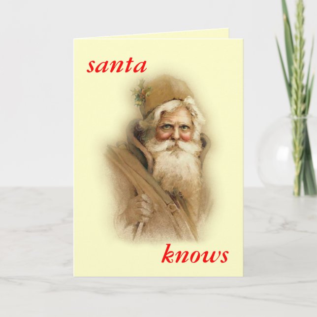 Santa weiß... feiertagskarte (Vorderseite)