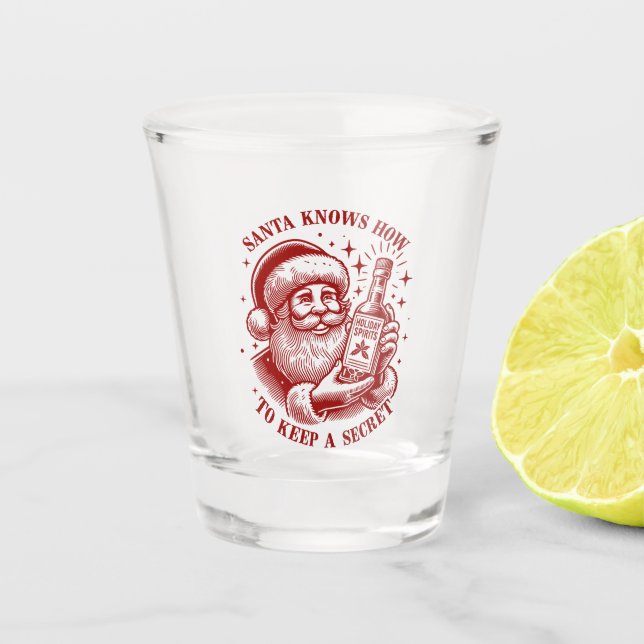 Santa weiß, wie man Party macht Schnapsglas (Vorderseite)