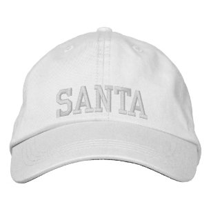 SANTA White On White Athletic Chic Schrift Bestickte Baseballkappe