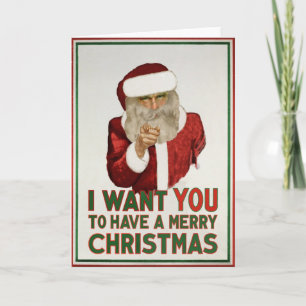 Santa Will dir frohe Weihnachten zu haben