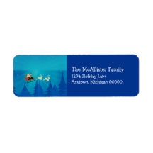 Santa Winter Scene Address Labels