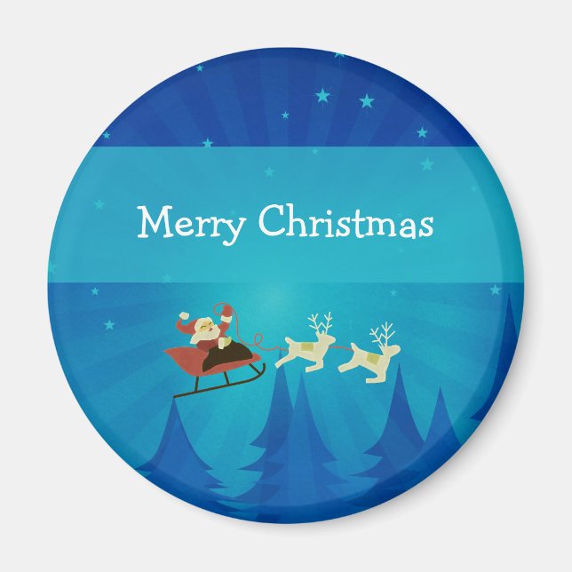 Santa Winter Scene Magnet (Vorne)