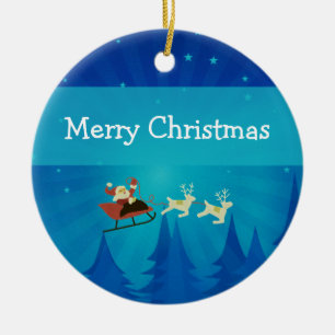 Santa Winter Szene Ornament