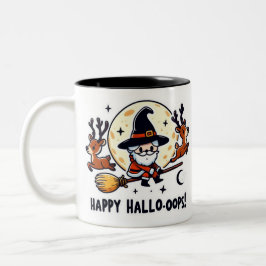 Santa Witch Broom Ride Mug – Halloween-Christmas Zweifarbige Tasse