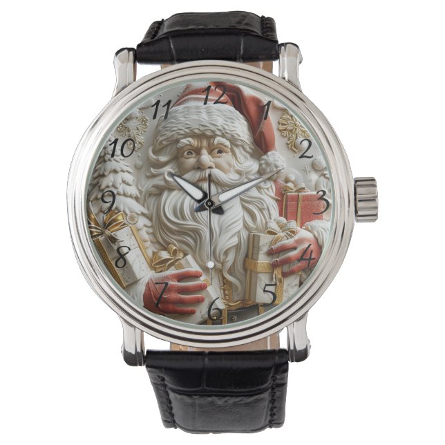 Santa with gifts for a merry Christmas Armbanduhr (Vorderseite)