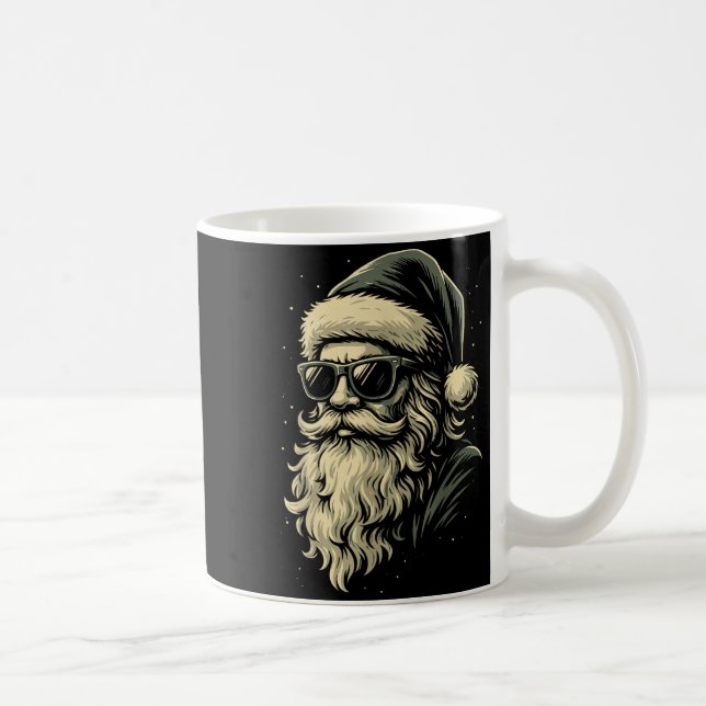 Santa With Sungles Christmas Xmas For Men Boys  Kaffeetasse (Rechts)