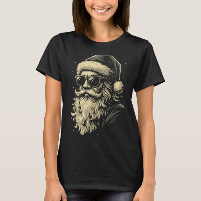 Santa With Sungles Christmas Xmas For Men Boys  T-Shirt (Vorderseite)