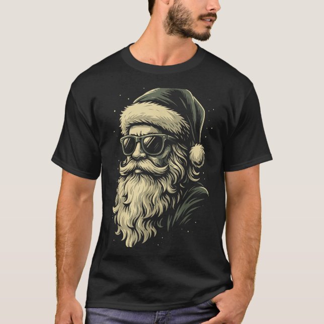 Santa With Sungles Christmas Xmas For Men Boys  T-Shirt (Vorderseite)