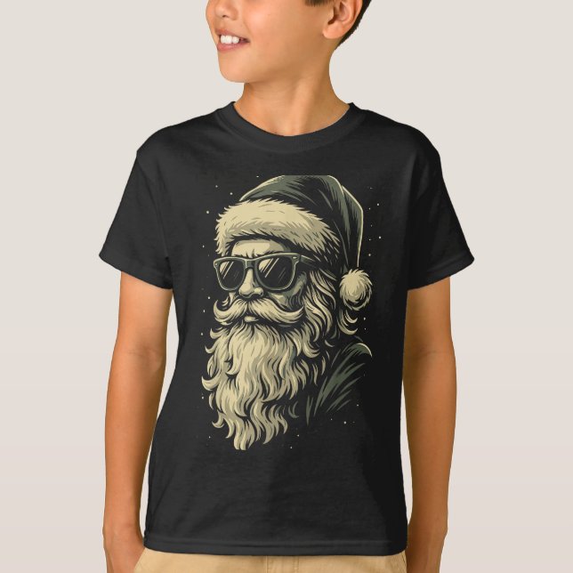 Santa With Sungles Christmas Xmas For Men Boys  T-Shirt (Vorderseite)
