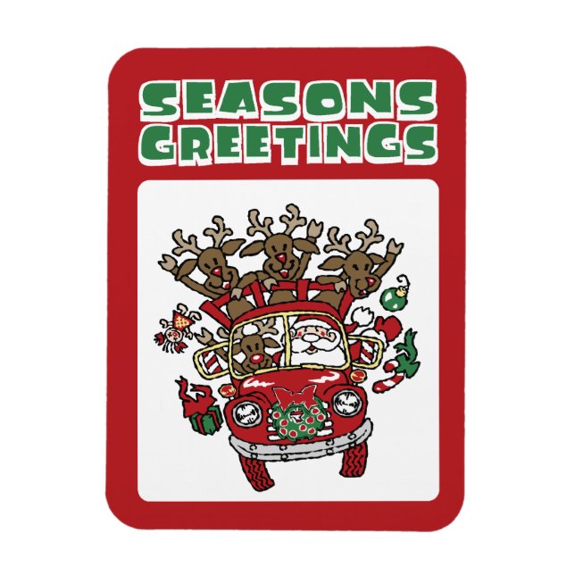 Santa Woody und sein Weihnachtsmann-Cartoon Magnet (Vertikal)