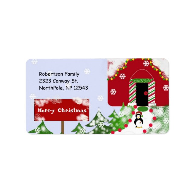 Santa-Workshop Adressaufkleber (Vorne)