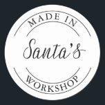 Santa-Workshop | Aufkleber<br><div class="desc">Made in Santa's Workshop Aufkleber ist eine süße Art,  Ihre Geschenkverpackung oder Schreibwaren zu akzentuieren.</div>