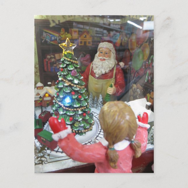 Santa-Workshop Feiertagspostkarte (Vorderseite)